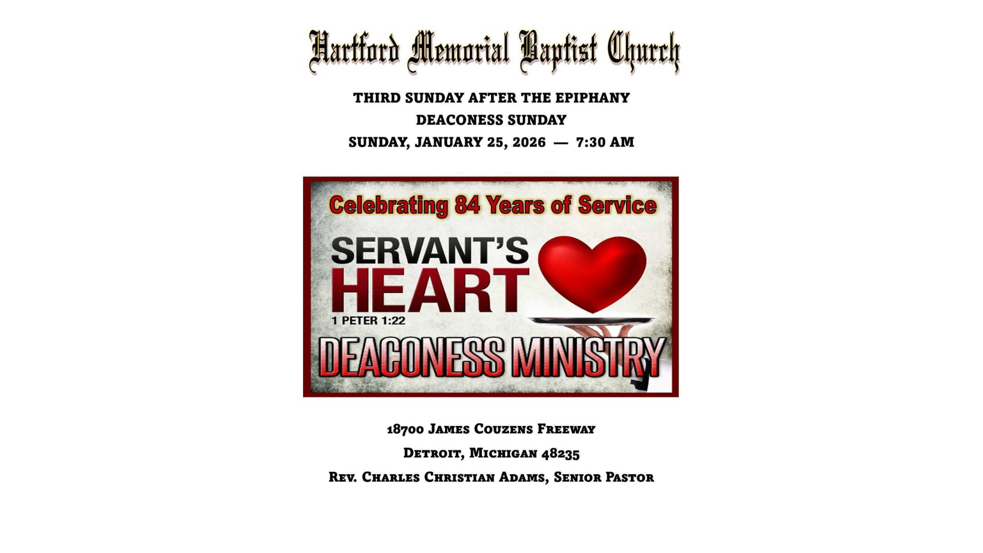 Third Sunday after the Epiphany Deaconess Sunday - Jan 25, 2026