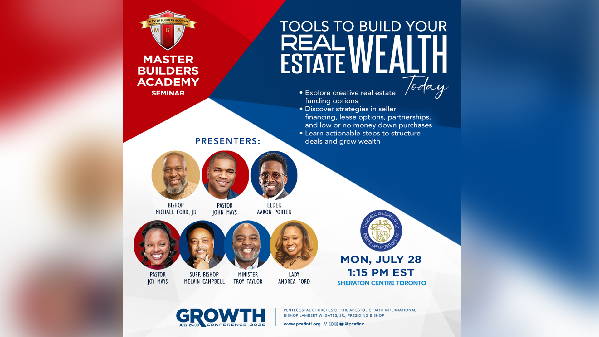 07.28.2025 - Master Builder Seminar:"Tools to Build Your Real Estate Wealth"